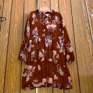 Brown long sleeve dress